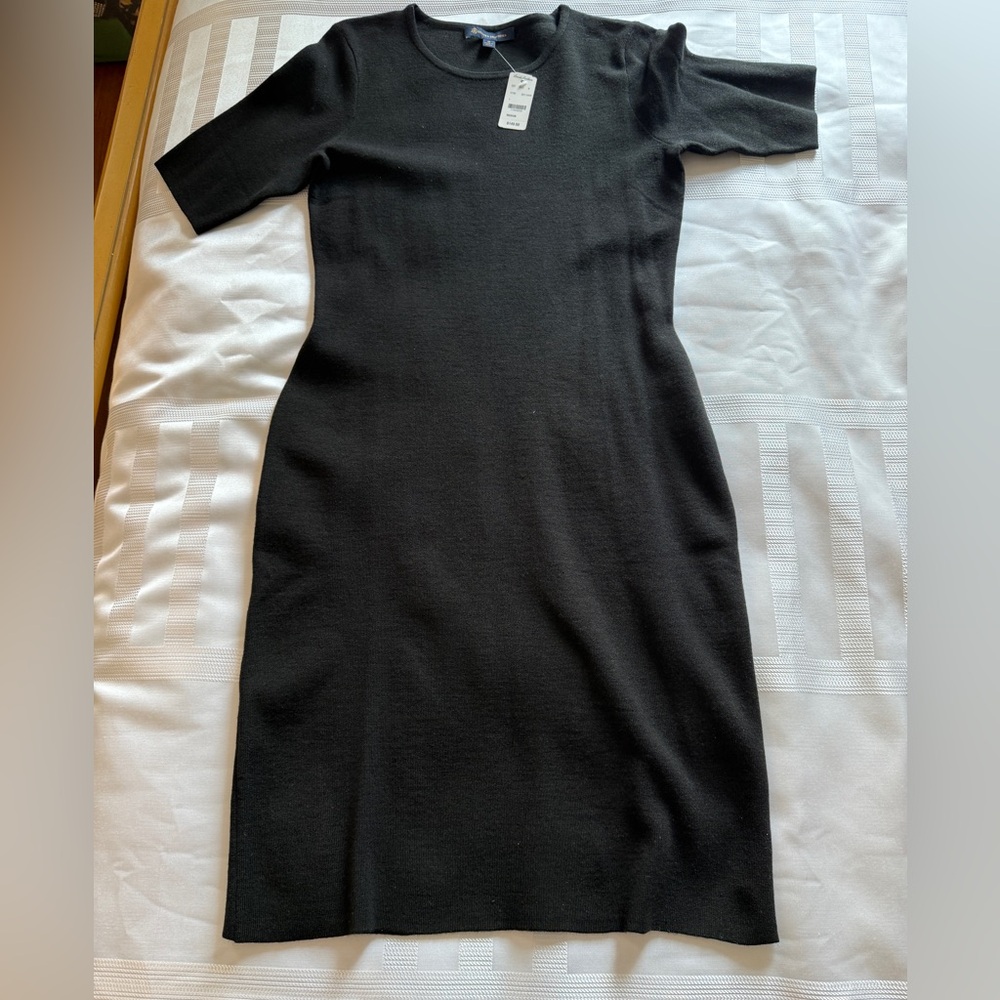 NWT, Brooks Brothers Elegant Black Short Sleeve Dress